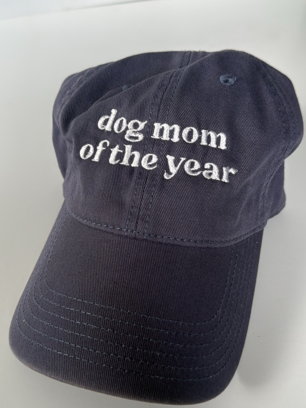 Dog Mom of the Year Embroidered Baseball Cap - Muted Steel Blue